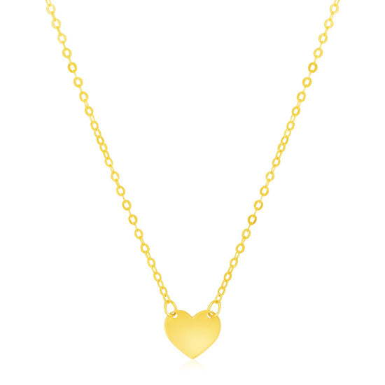 14k Yellow Gold Polished Mini Heart Necklace