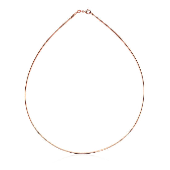 14k Rose Gold Necklace in a Round Omega Chain Style