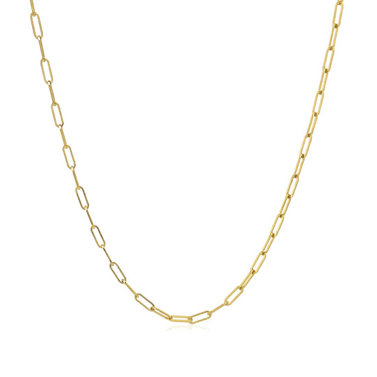 14K Yellow Gold Fine Paperclip Chain (1.5mm)