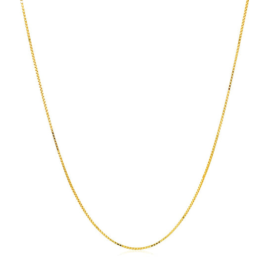 Double Extendable Box Chain in 14k Yellow Gold (0.6mm)