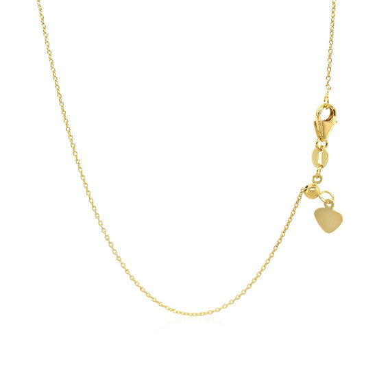 Adjustable Cable Chain in 14k Yellow Gold (1.0mm)