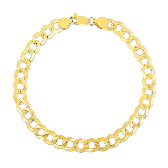 7.0mm 10k Yellow Gold Curb Bracelet