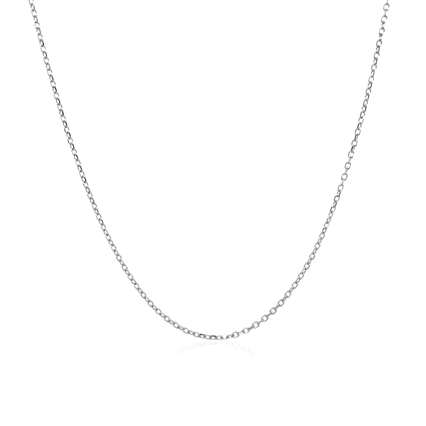 14k White Gold Diamond Cut Cable Link Chain 0.8mm