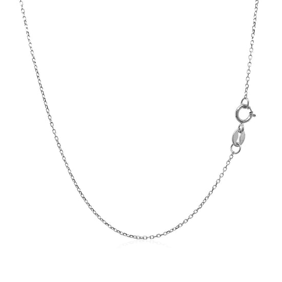 14k White Gold Diamond Cut Cable Link Chain 0.8mm