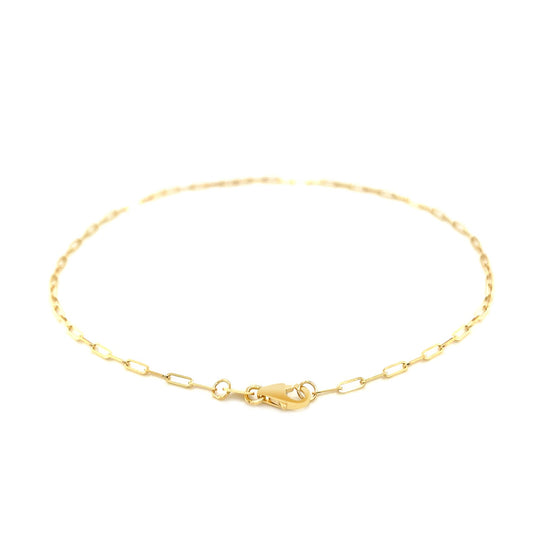 14K Yellow Gold Fine Paperclip Anklet (1.5mm)