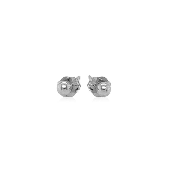 14k White Gold Spherical Stud Earrings (3.0 mm)