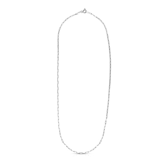 Sterling Silver Rhodium Plated Paperclip Chain (1.8 mm)