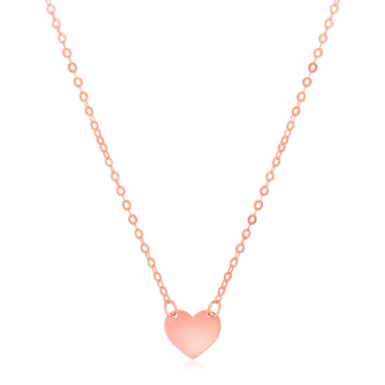 14k Rose Gold Polished Mini Heart Necklace