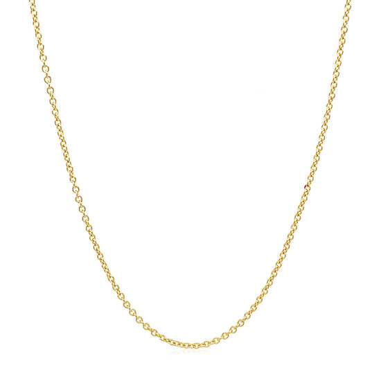 14k Yellow Gold Round Cable Link Chain 1.3mm