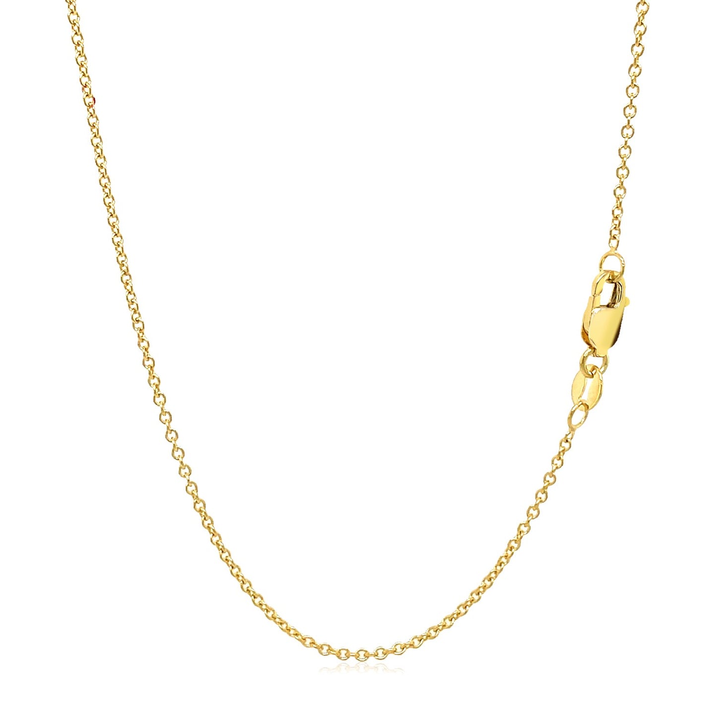 14k Yellow Gold Round Cable Link Chain 1.3mm