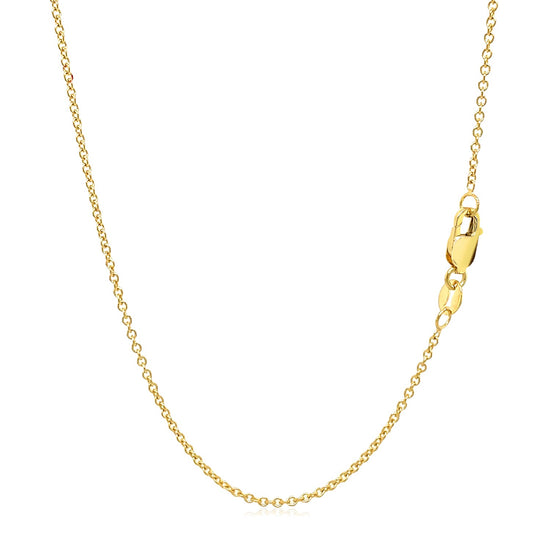 14k Yellow Gold Round Cable Link Chain 1.3mm