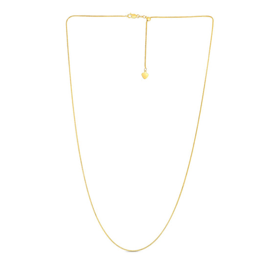 14k Yellow Gold Adjustable Franco Chain 0.9mm