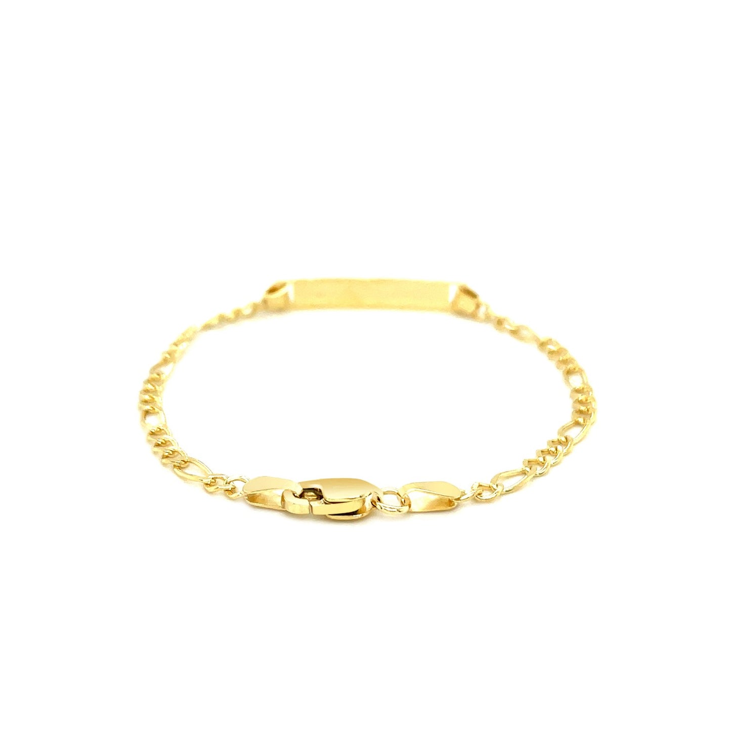 14k Yellow Gold Figaro Link Children's ID Bracelet