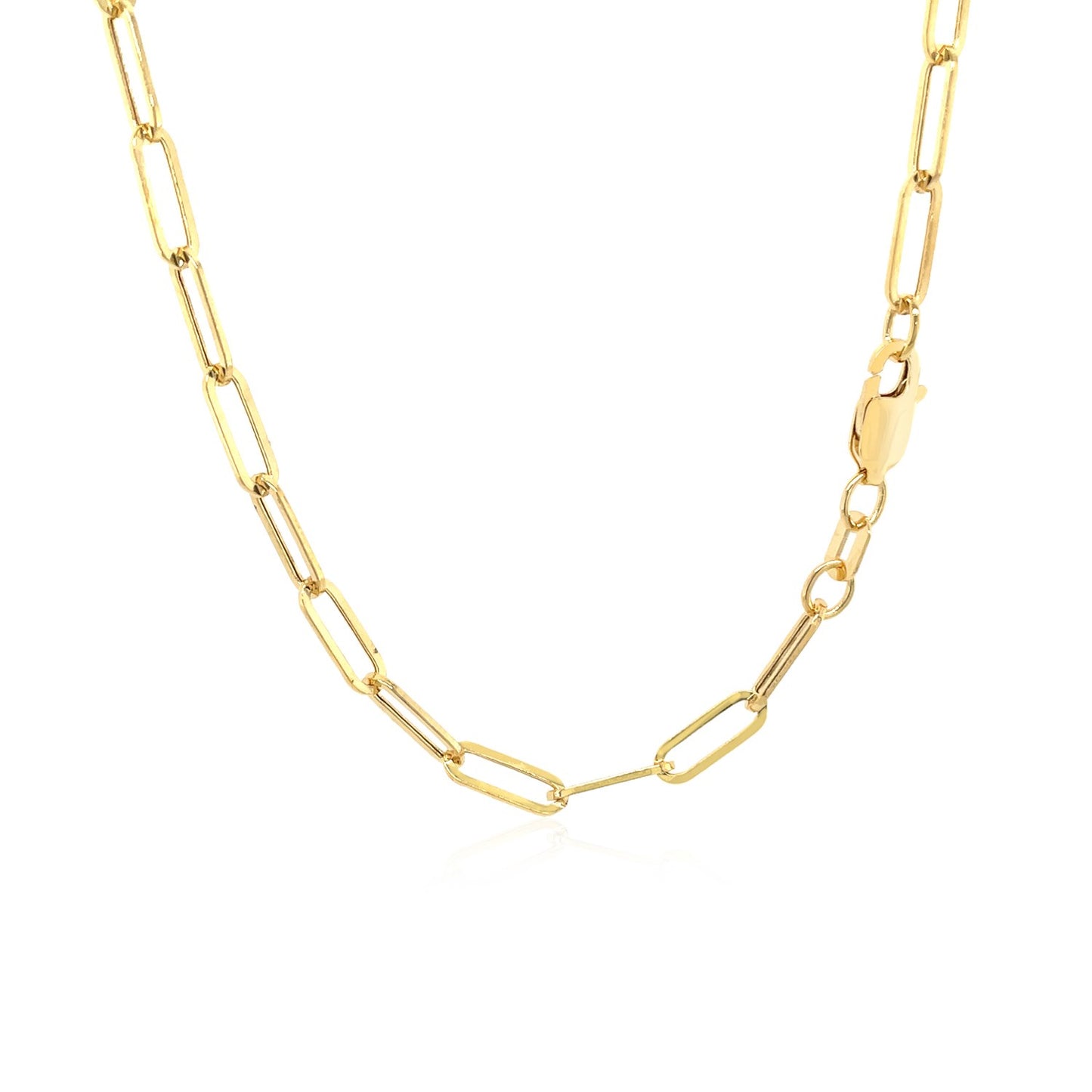 14K Yellow Gold Wide Paperclip Chain (3.3mm)