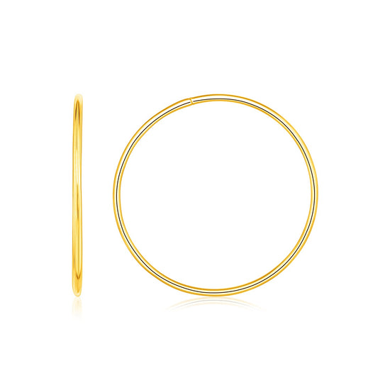 Endless Hoop Style Earrings in 14K Yellow Gold