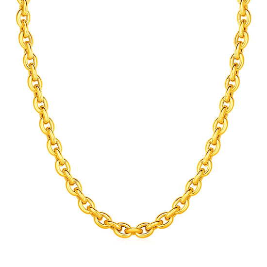 14k Yellow Gold Polished Oval Link Necklace