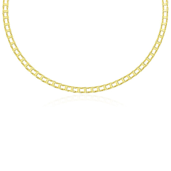 14k Yellow Gold Men's Necklace with Track Design Links