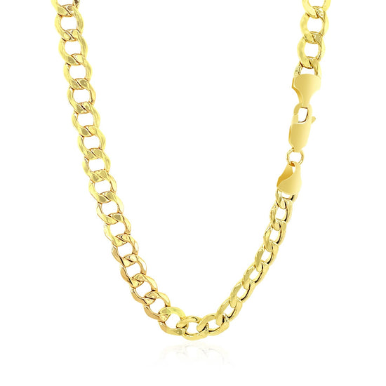 6.1mm 10k Yellow Gold Curb Chain