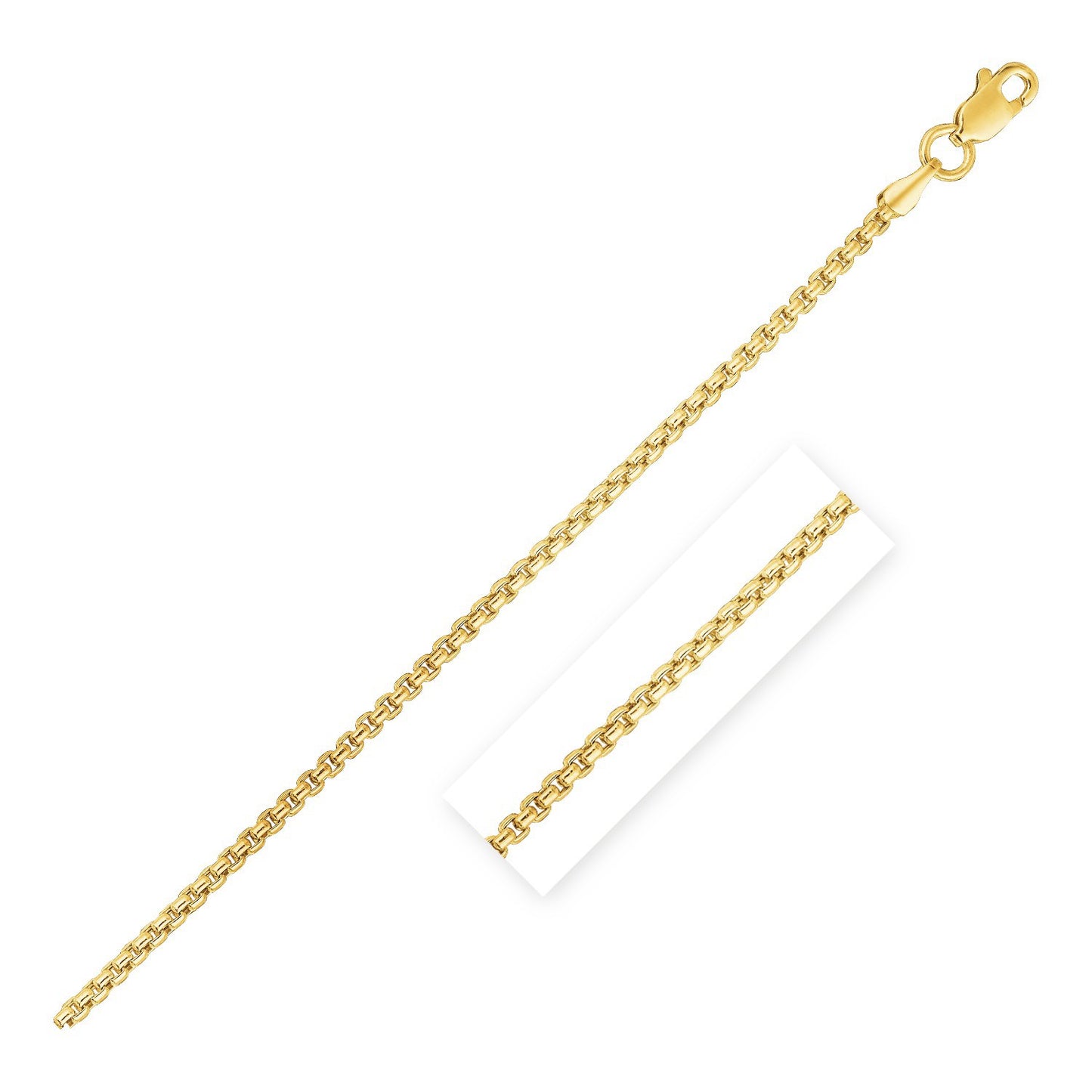 14k Yellow Gold Round Box Chain 1.35 mm