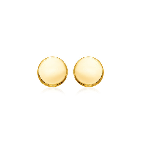 14k Yellow Gold Polished Round Post Earrings