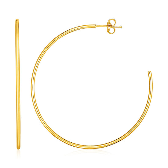 14k Yellow Gold Polished Hoop Earrings