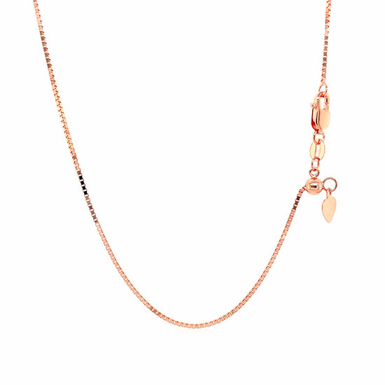 14k Rose Gold Adjustable Box Chain 0.85mm