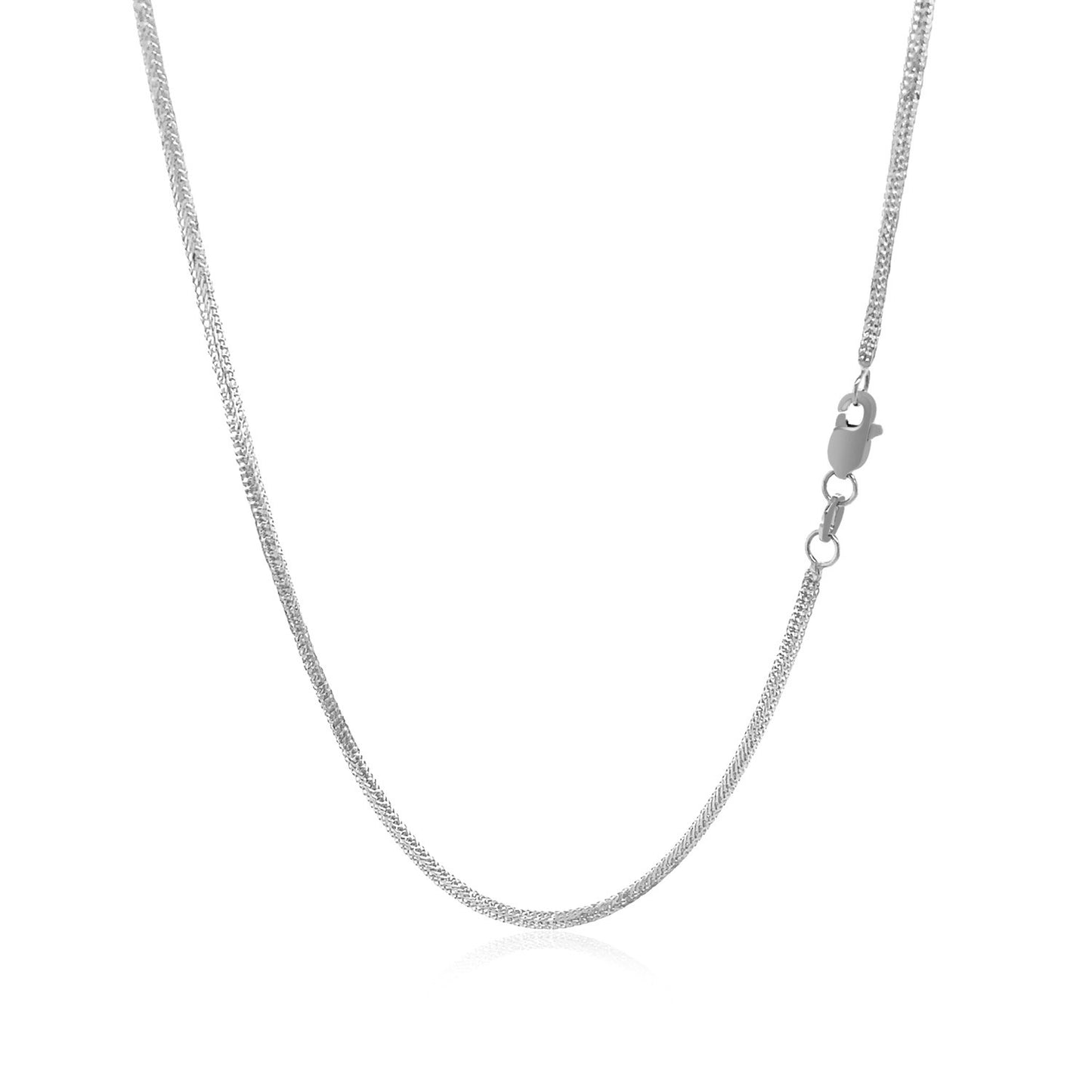 14k White Gold Foxtail 1.0mm Chain