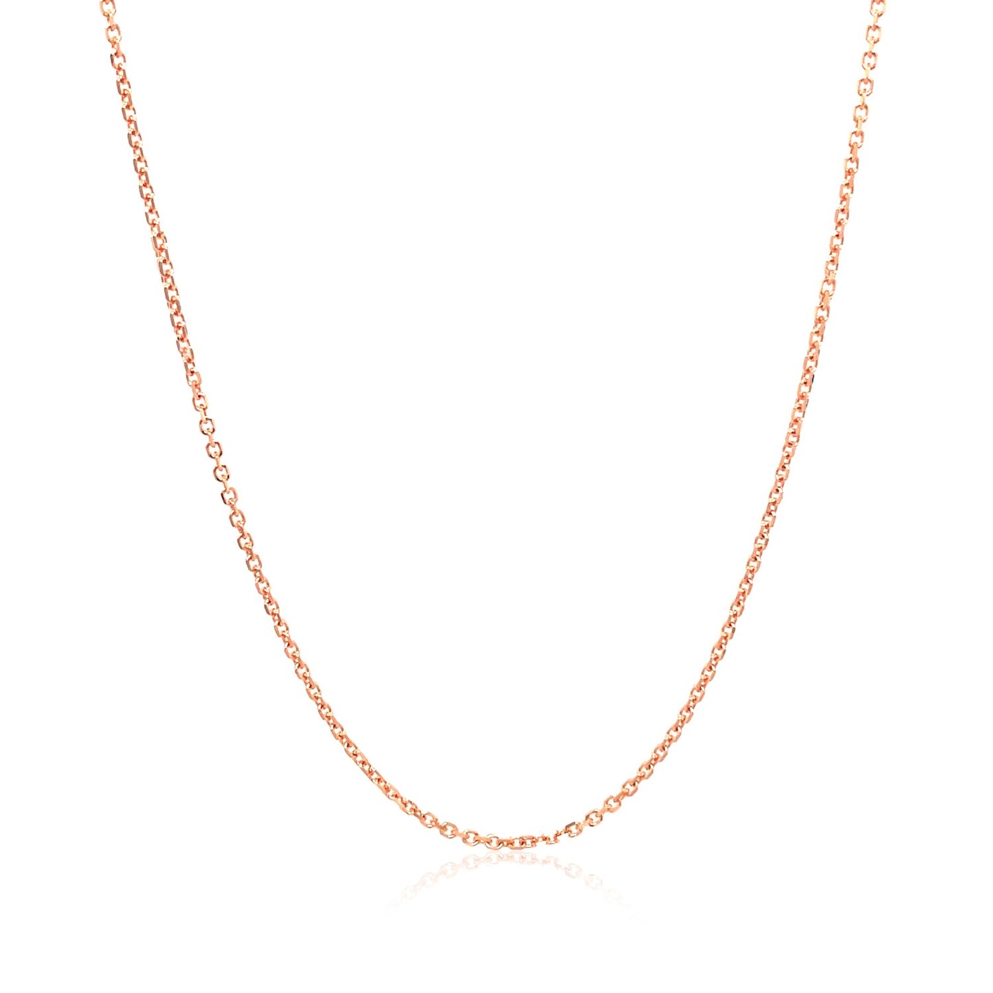 14k Rose Gold Diamond Cut Cable Link Chain 1.1mm