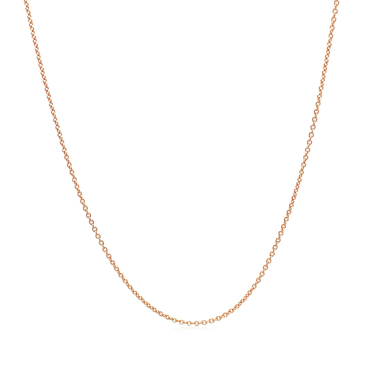 14k Pink Gold Oval Cable Link Chain 0.6mm