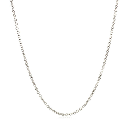 14k White Gold Round Cable Link Chain 1.9mm