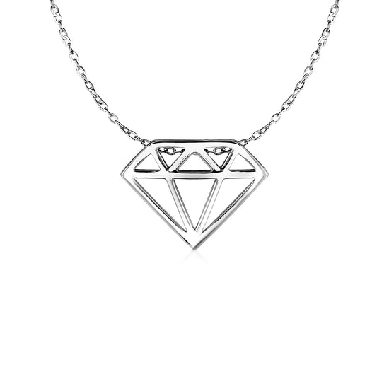 Diamond Symbol Pendant in 14k White Gold