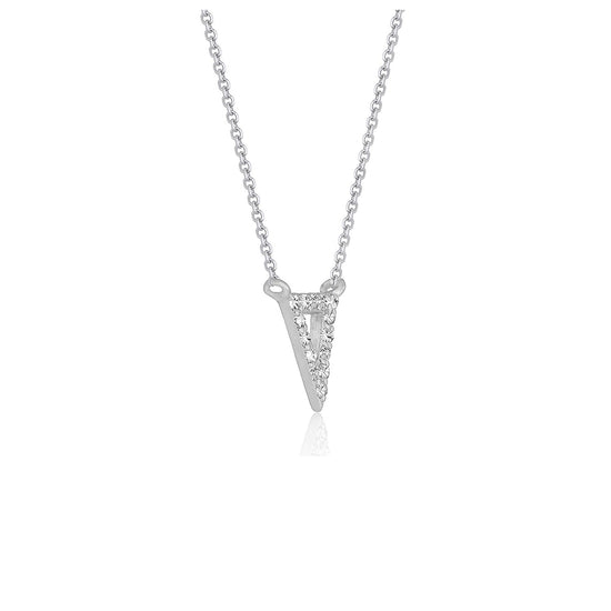 Diamond Inverted Triangle Pendant in 14k White Gold