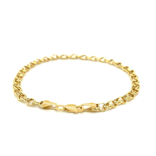 Round Link Charm Bracelet in 10k Yellow Gold