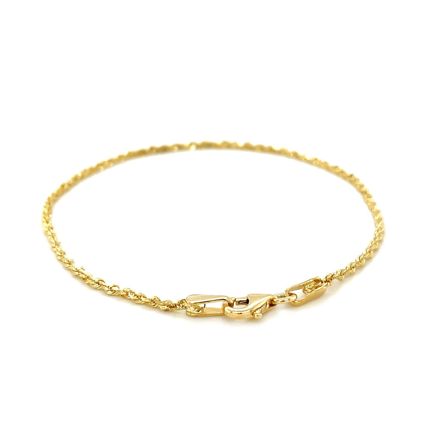 10k Yellow Gold Solid Diamond Cut Rope Bracelet 1.5mm