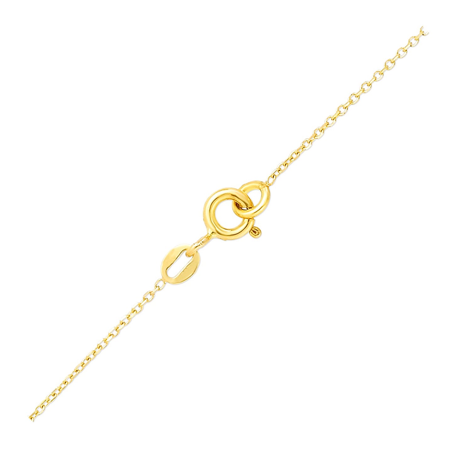 14k Yellow Gold Necklace with Petite Open Square Pendant