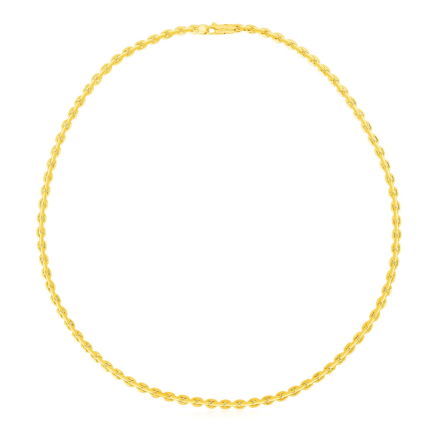 14K Yellow Gold Polished Link Necklace