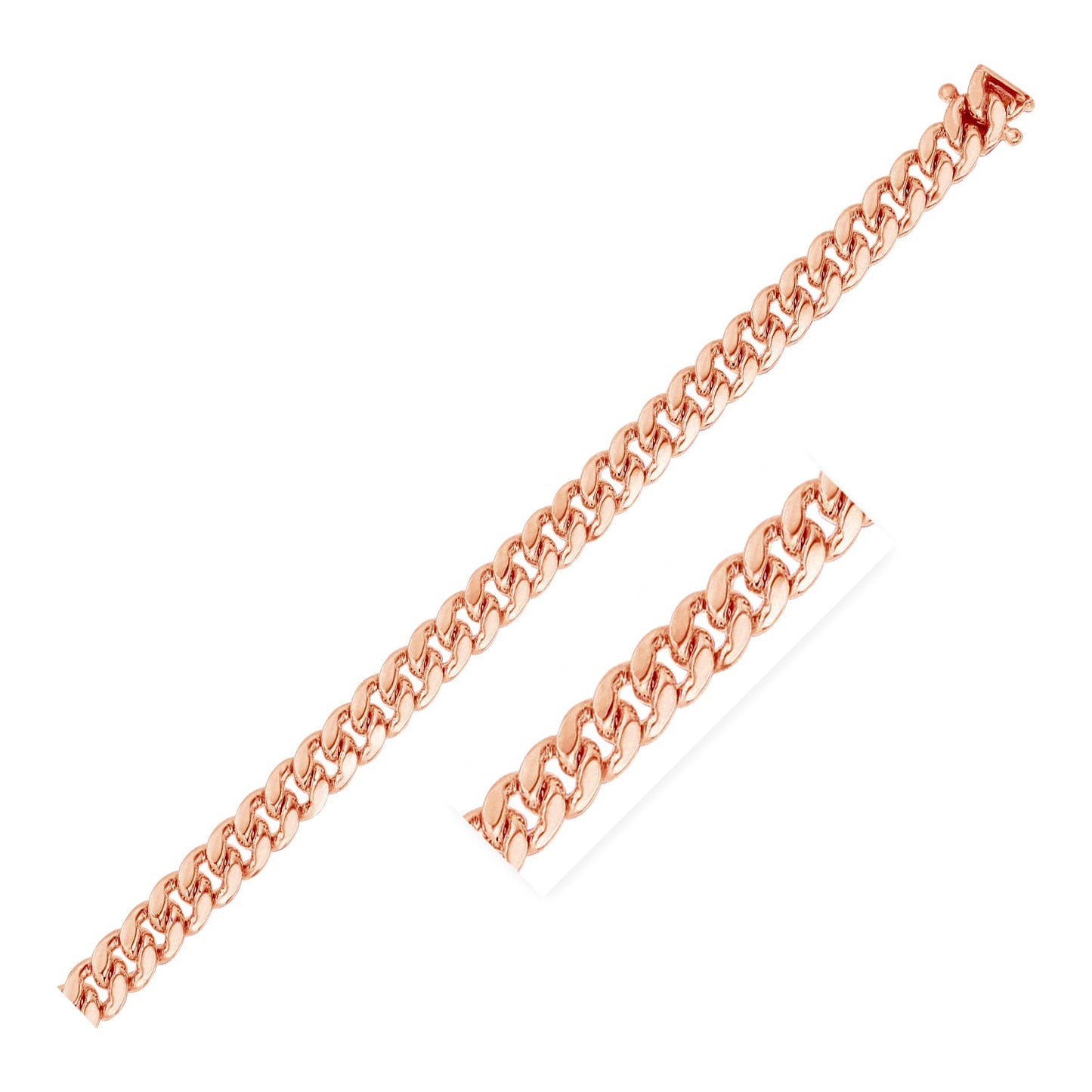 6.0mm 14k Rose Gold Classic Miami Cuban Solid Bracelet