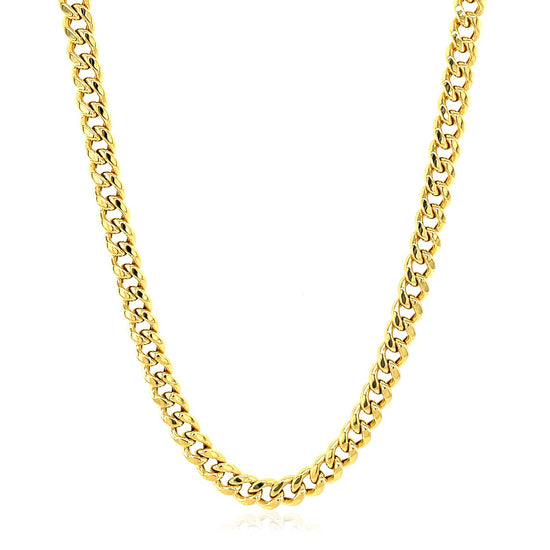 4.5mm 14k Yellow Gold Semi Solid Miami Cuban Chain