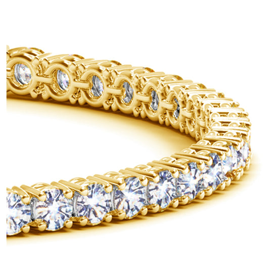 14k Yellow Gold Round Diamond Tennis Bracelet (10 cttw)