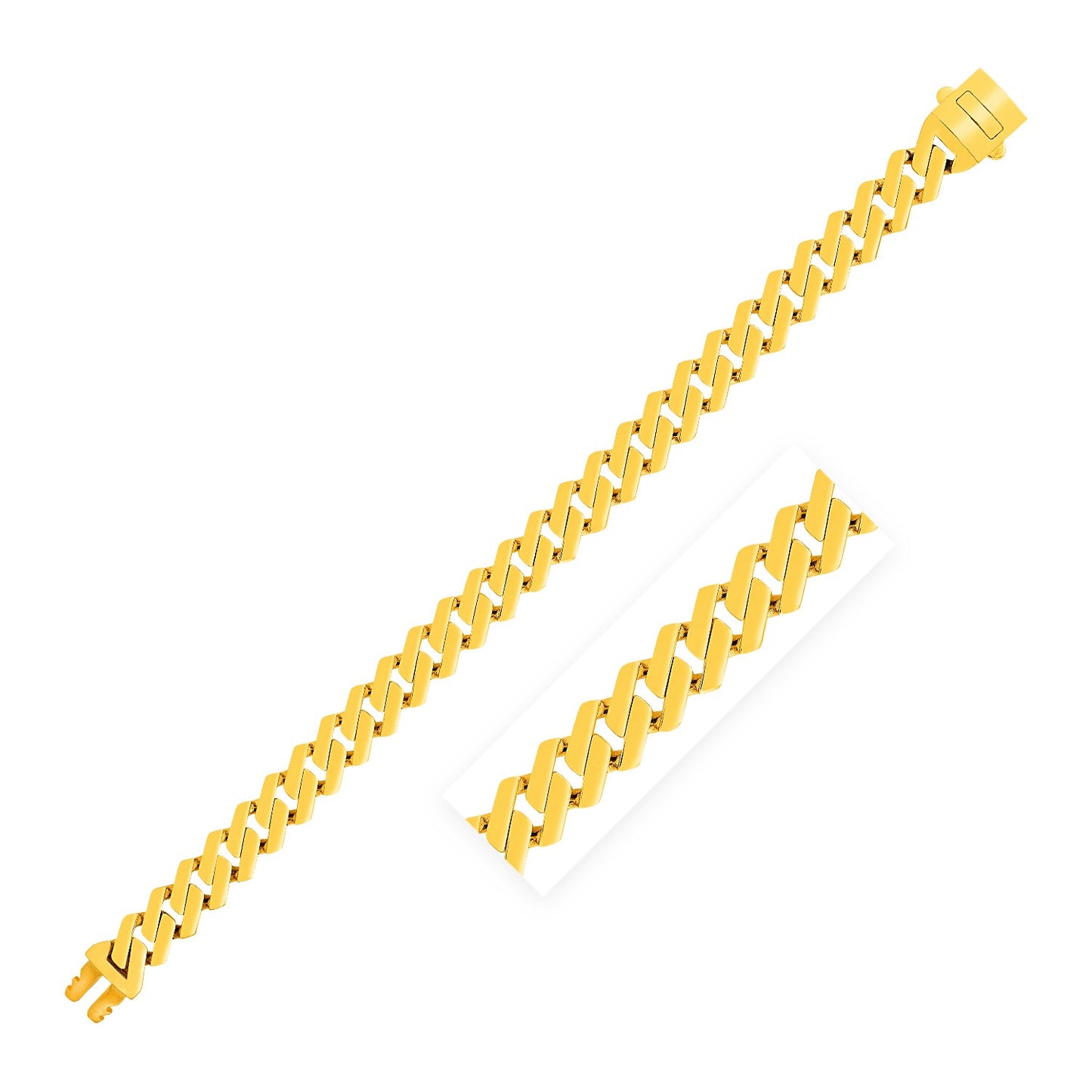 14k Yellow Gold Polished Modern Lite Edge Chain Bracelet