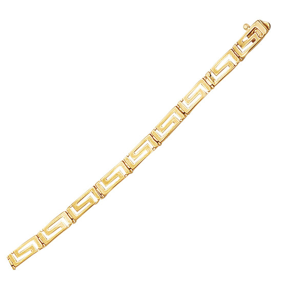 14k Yellow Gold Greek Fret Design Fancy Bracelet