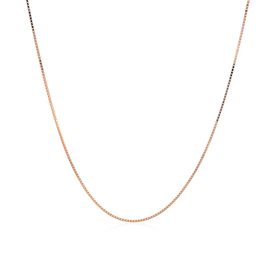 14k Rose Gold Classic Box Chain 0.6mm