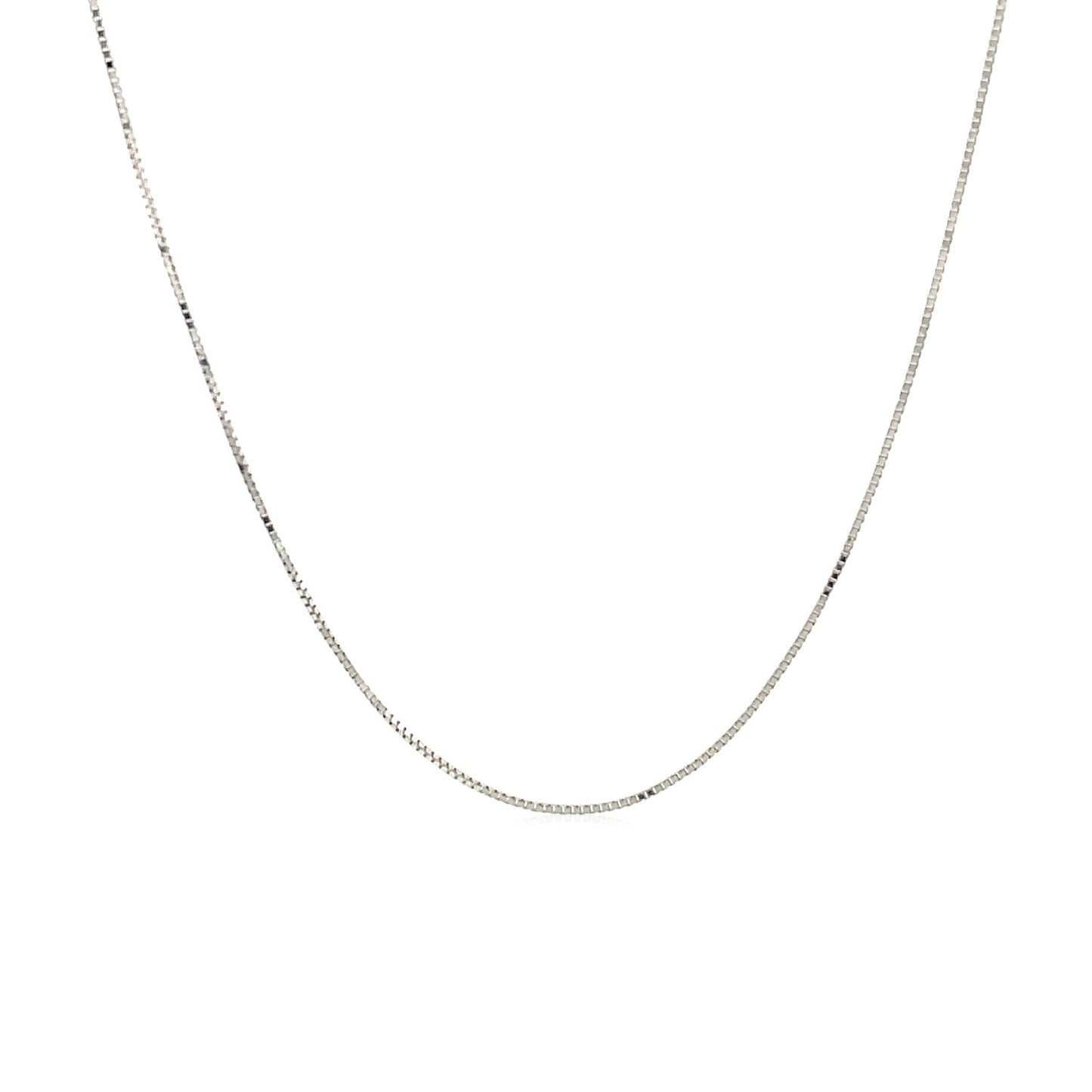 14k White Gold Classic Box Chain 0.45mm