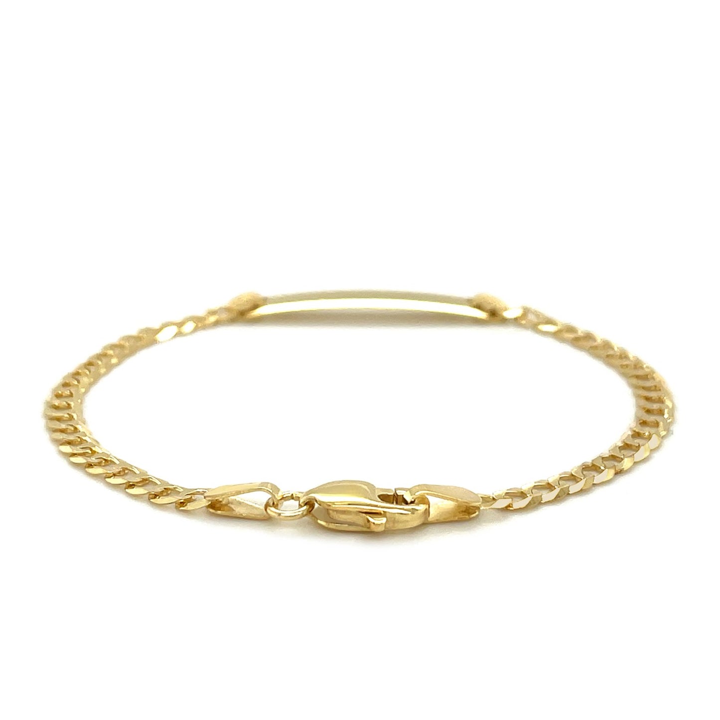 14k Yellow Gold Curb Link Style Children's ID Bracelet