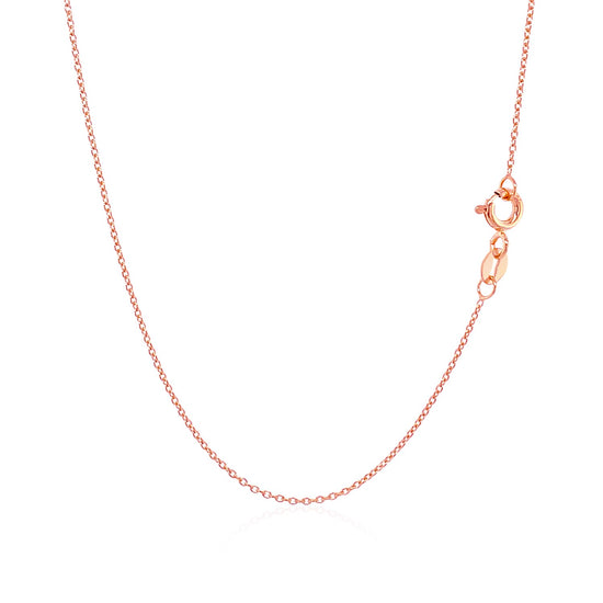 14k Pink Gold Oval Cable Link Chain 0.7mm