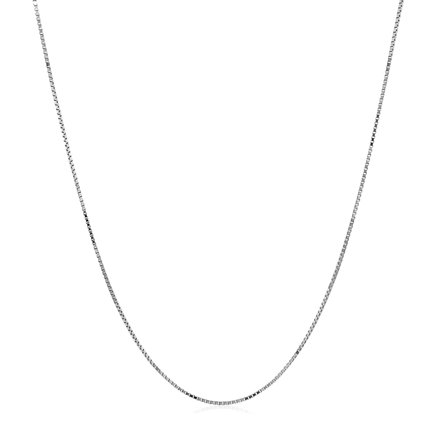 Double Extendable Box Chain in 14k White Gold (0.6mm)