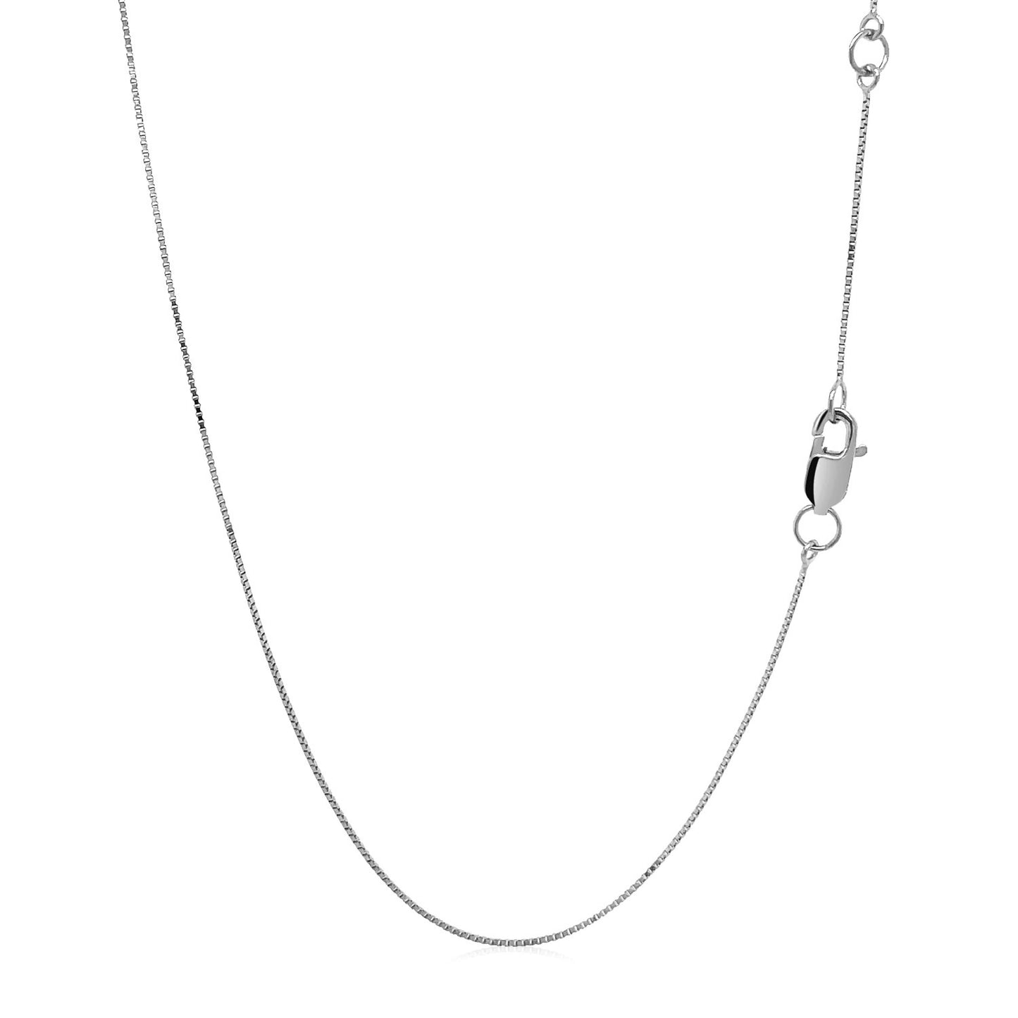 Double Extendable Box Chain in 14k White Gold (0.6mm)