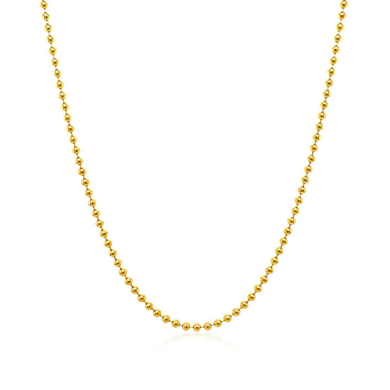 14k Yellow Gold Bead Chain 1.5mm