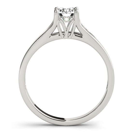 14k White Gold Prong Set Style Solitaire Diamond Engagement Ring (1/2 cttw)