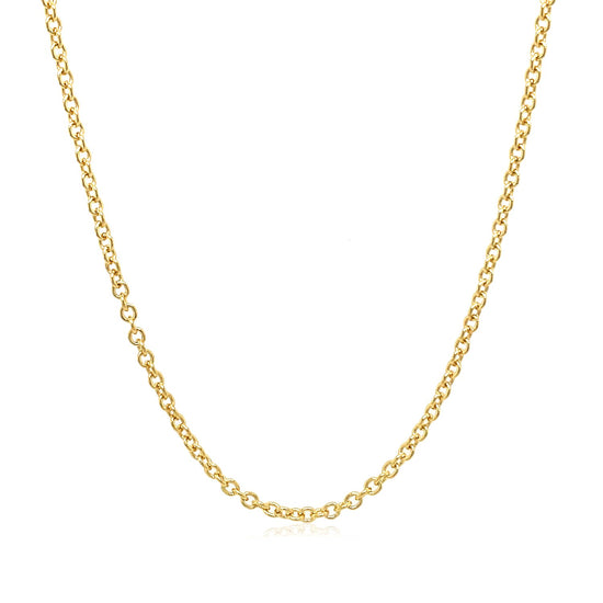 14k Yellow Gold Round Cable Link Chain 1.9mm